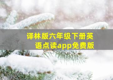 译林版六年级下册英语点读app免费版