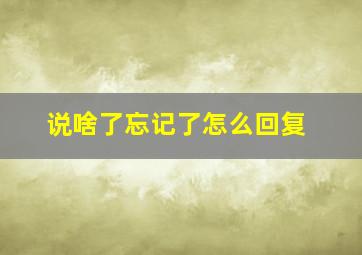 说啥了忘记了怎么回复