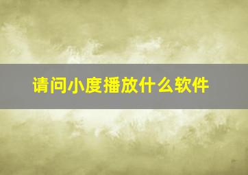 请问小度播放什么软件