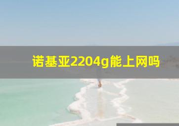 诺基亚2204g能上网吗