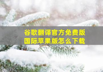 谷歌翻译官方免费版国际苹果版怎么下载