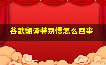 谷歌翻译特别慢怎么回事