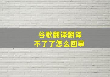 谷歌翻译翻译不了了怎么回事