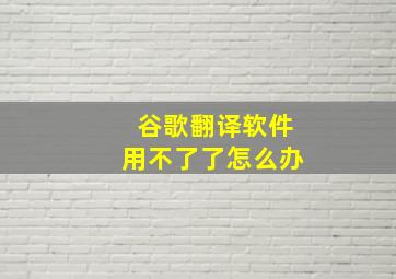 谷歌翻译软件用不了了怎么办