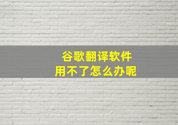 谷歌翻译软件用不了怎么办呢