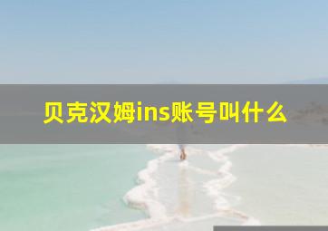 贝克汉姆ins账号叫什么