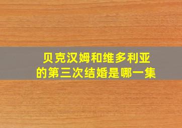 贝克汉姆和维多利亚的第三次结婚是哪一集