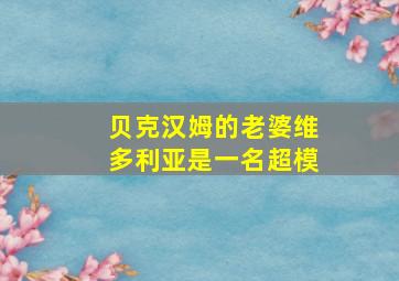 贝克汉姆的老婆维多利亚是一名超模