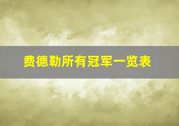 费德勒所有冠军一览表