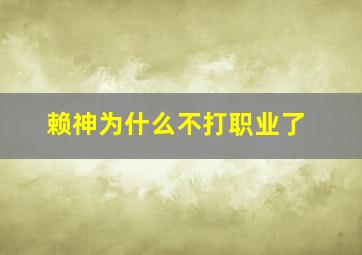 赖神为什么不打职业了