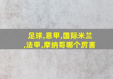 足球,意甲,国际米兰,法甲,摩纳哥哪个厉害