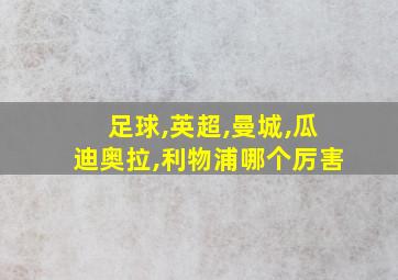 足球,英超,曼城,瓜迪奥拉,利物浦哪个厉害