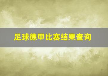 足球德甲比赛结果查询