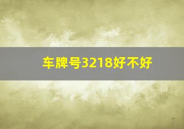 车牌号3218好不好