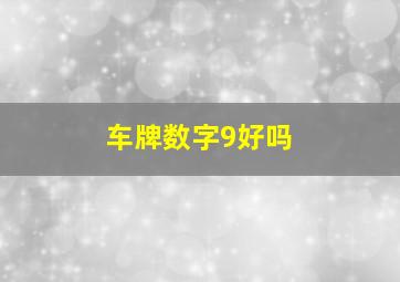 车牌数字9好吗