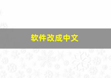 软件改成中文