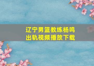 辽宁男篮教练杨鸣出轨视频播放下载