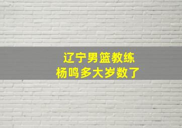 辽宁男篮教练杨鸣多大岁数了