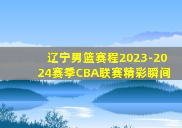 辽宁男篮赛程2023-2024赛季CBA联赛精彩瞬间