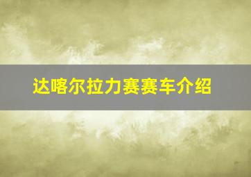 达喀尔拉力赛赛车介绍