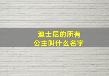 迪士尼的所有公主叫什么名字