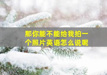 那你能不能给我拍一个照片英语怎么说呢