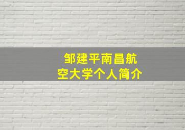 邹建平南昌航空大学个人简介