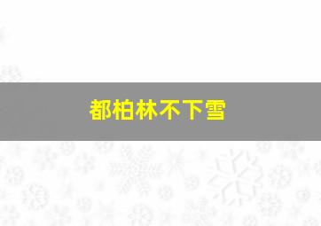 都柏林不下雪