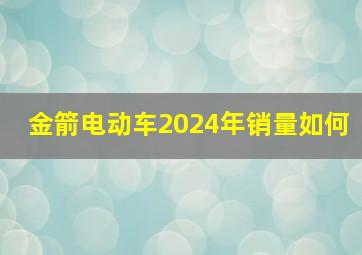 金箭电动车2024年销量如何