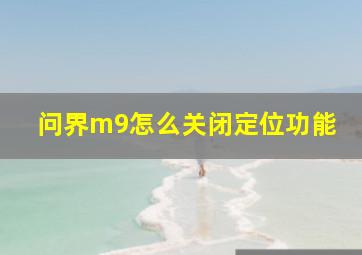 问界m9怎么关闭定位功能