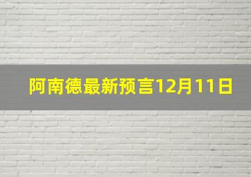 阿南德最新预言12月11日