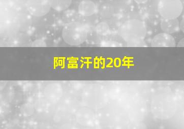 阿富汗的20年