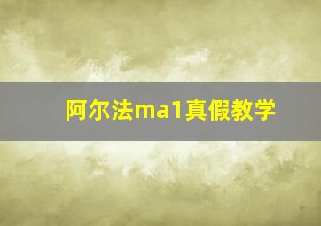 阿尔法ma1真假教学