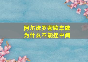 阿尔法罗密欧车牌为什么不能挂中间