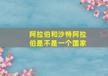 阿拉伯和沙特阿拉伯是不是一个国家