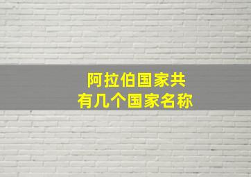 阿拉伯国家共有几个国家名称