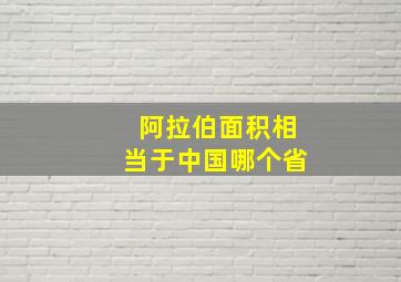 阿拉伯面积相当于中国哪个省