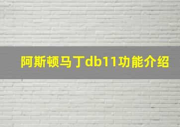 阿斯顿马丁db11功能介绍