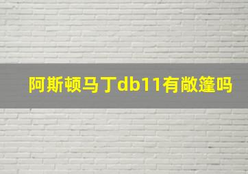 阿斯顿马丁db11有敞篷吗