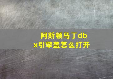 阿斯顿马丁dbx引擎盖怎么打开