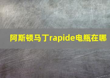 阿斯顿马丁rapide电瓶在哪