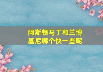 阿斯顿马丁和兰博基尼哪个快一些呢