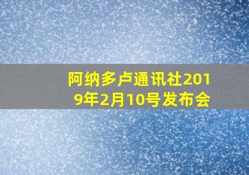 阿纳多卢通讯社2019年2月10号发布会