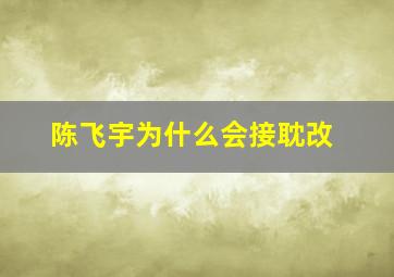 陈飞宇为什么会接耽改