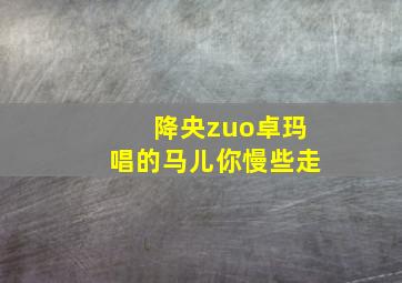 降央zuo卓玛唱的马儿你慢些走