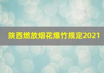 陕西燃放烟花爆竹规定2021