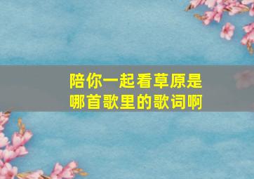 陪你一起看草原是哪首歌里的歌词啊