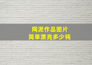 陶泥作品图片简单漂亮多少钝