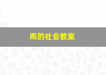 雨的社会教案