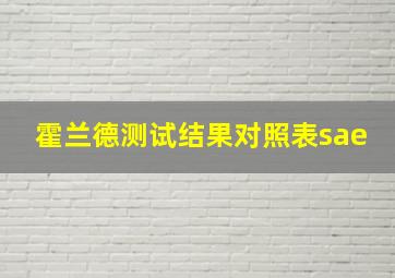 霍兰德测试结果对照表sae